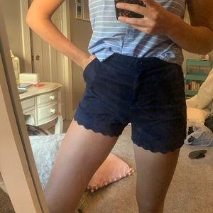 High waisted scallop shorts
